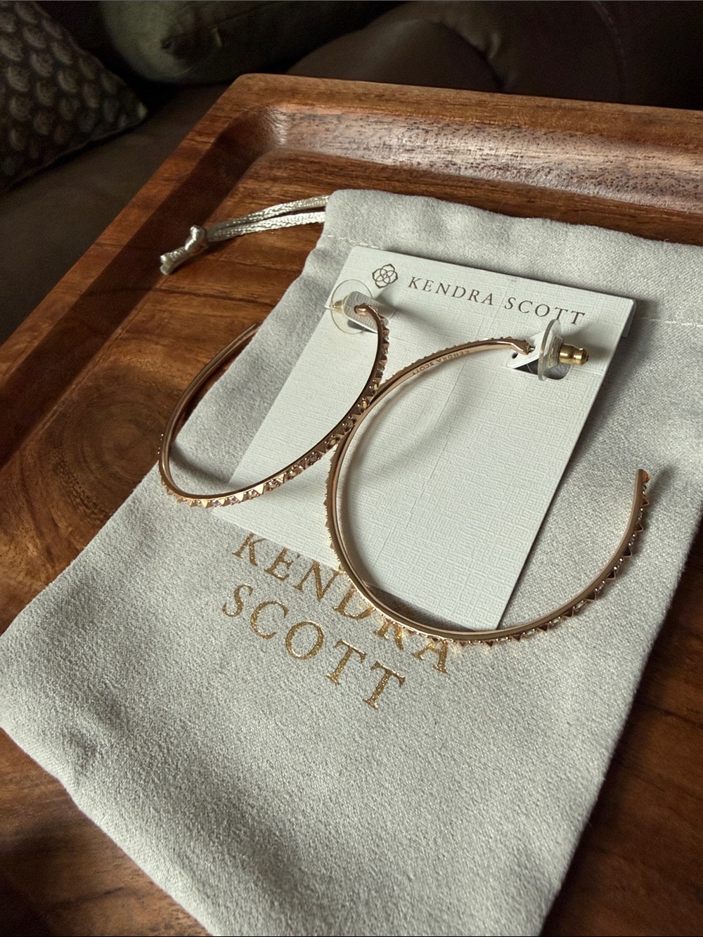 Kendra Scott Rose Gold Val Rhinestone Hoop Earrings